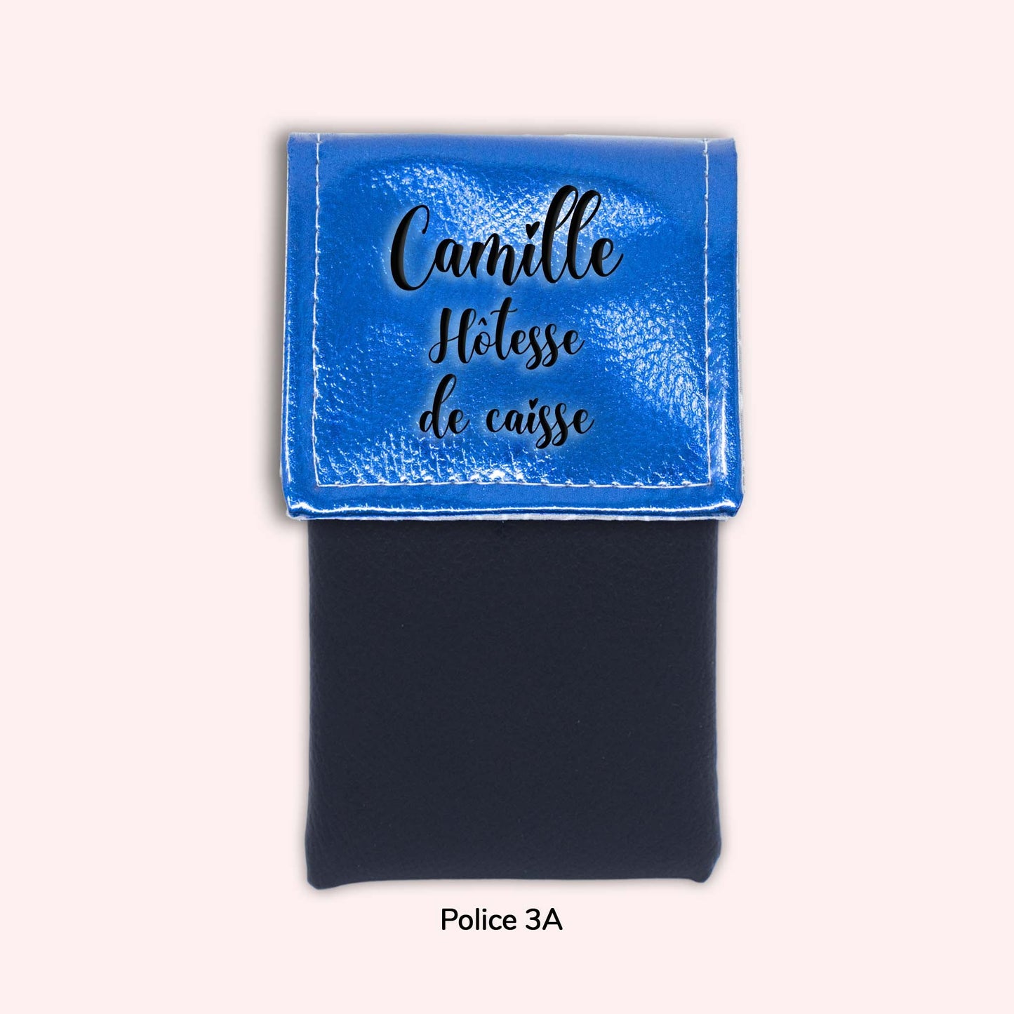 Pochette aimantée Bleu métallisé