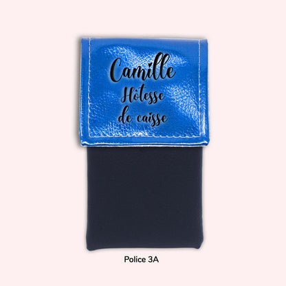 Pochette aimantée Bleu métallisé