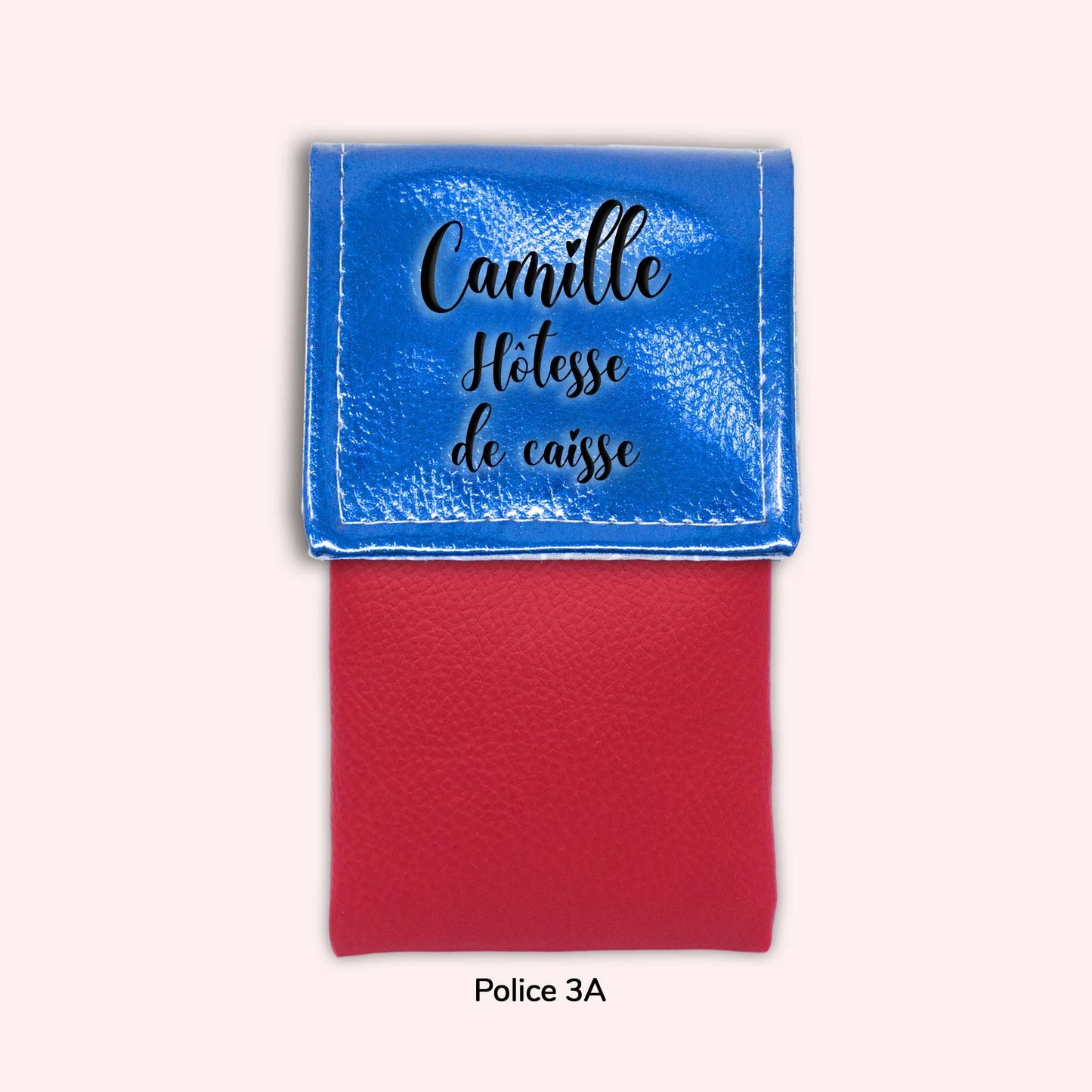 Pochette aimantée Bleu métallisé