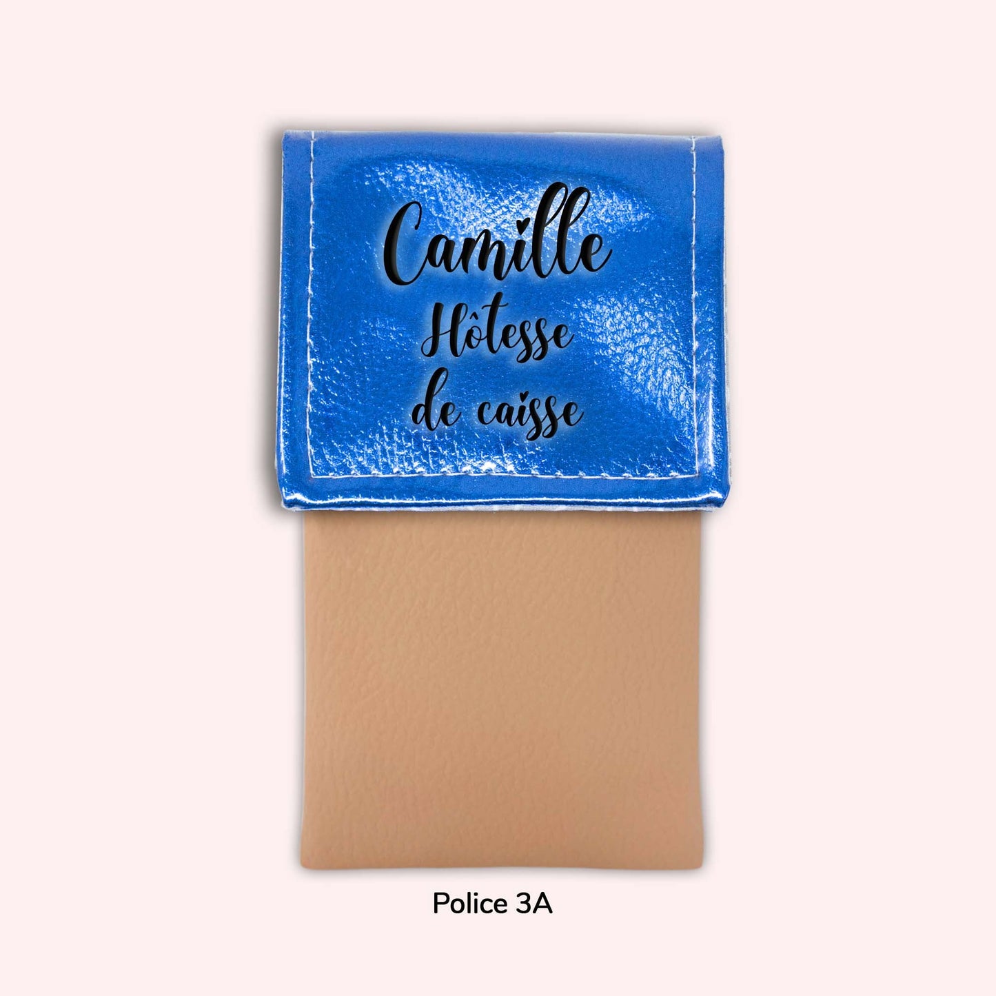 Pochette aimantée Bleu métallisé