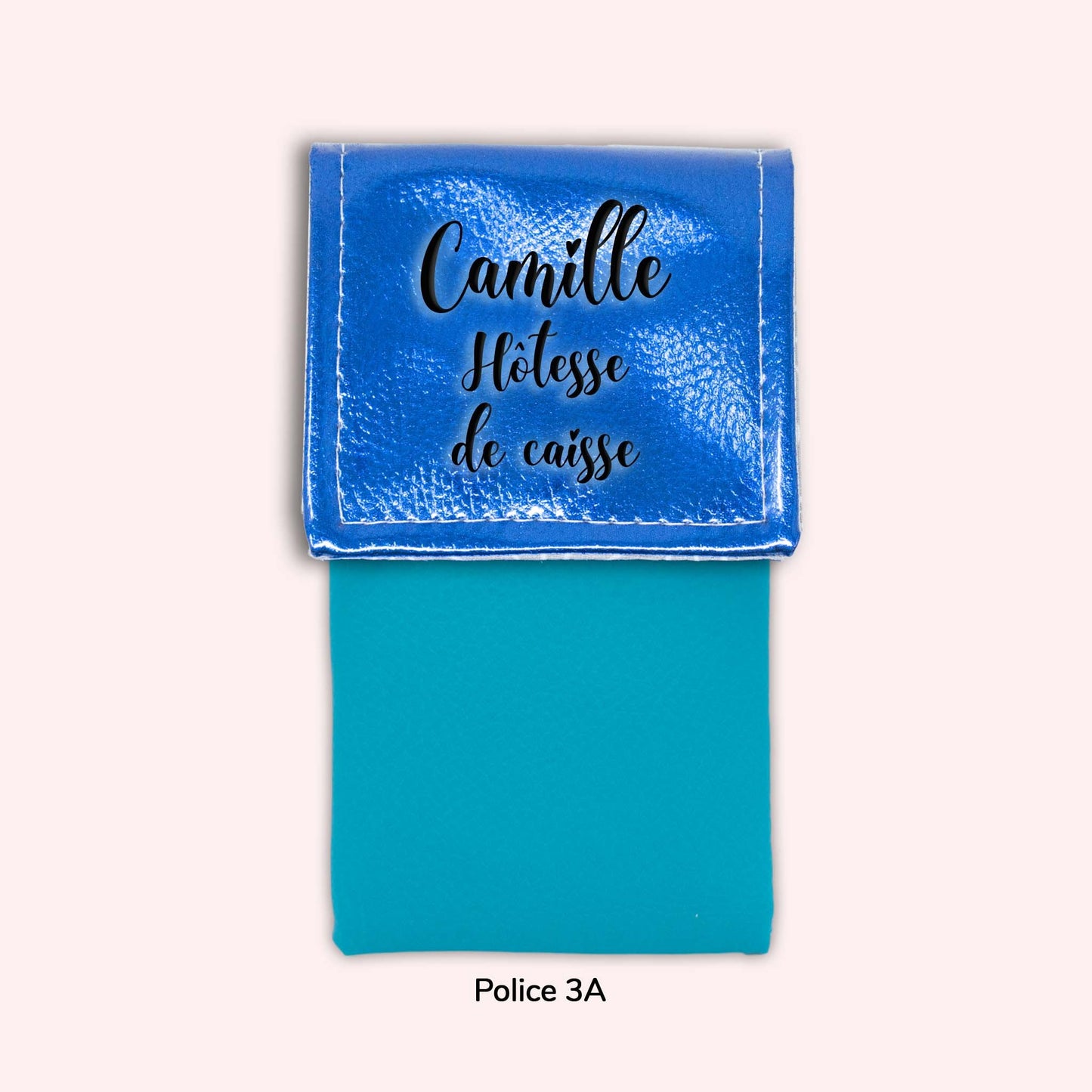 Pochette aimantée Bleu métallisé