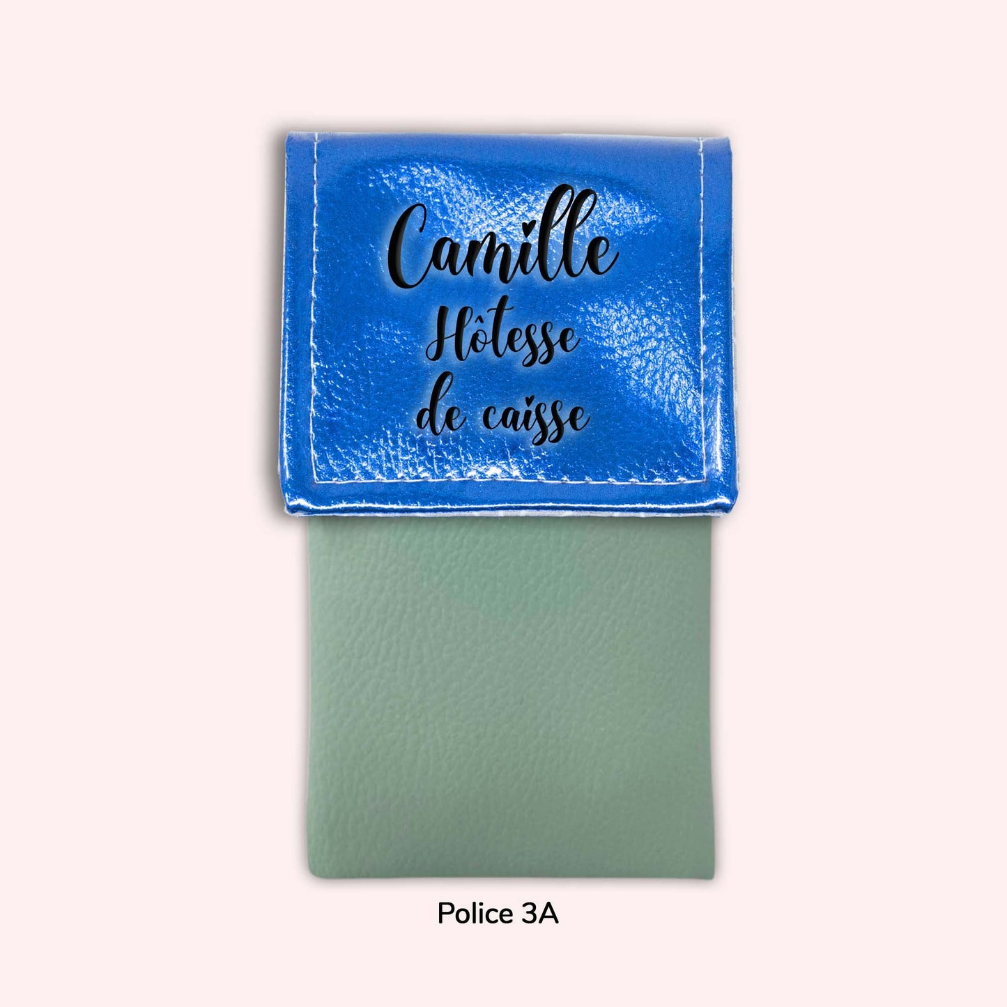 Pochette aimantée Bleu métallisé