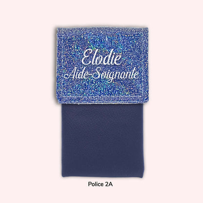 Pochette aimantée Misty bleu foncé disco