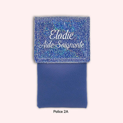 Pochette aimantée Misty bleu foncé disco