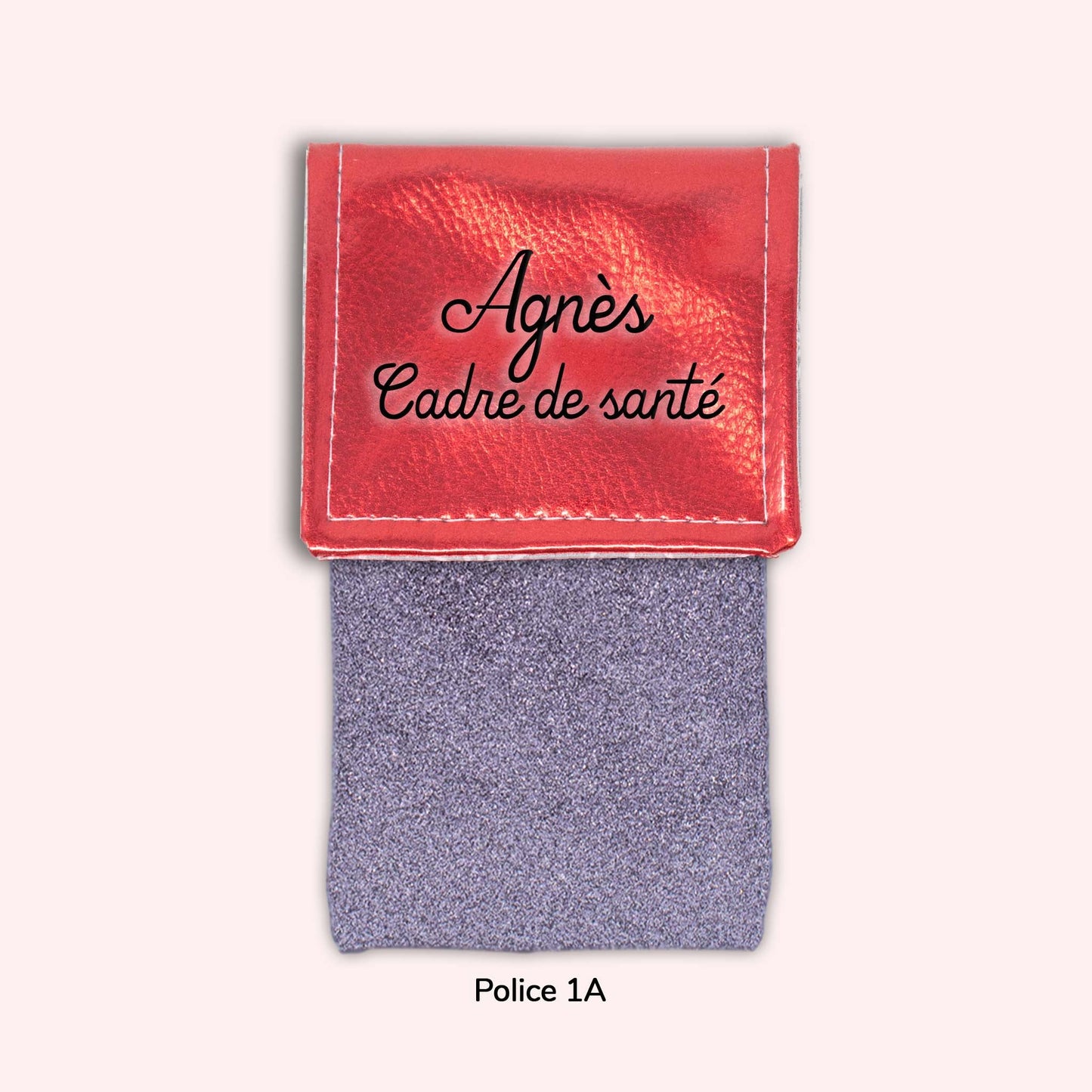 Pochette aimantée Rouge métallisé