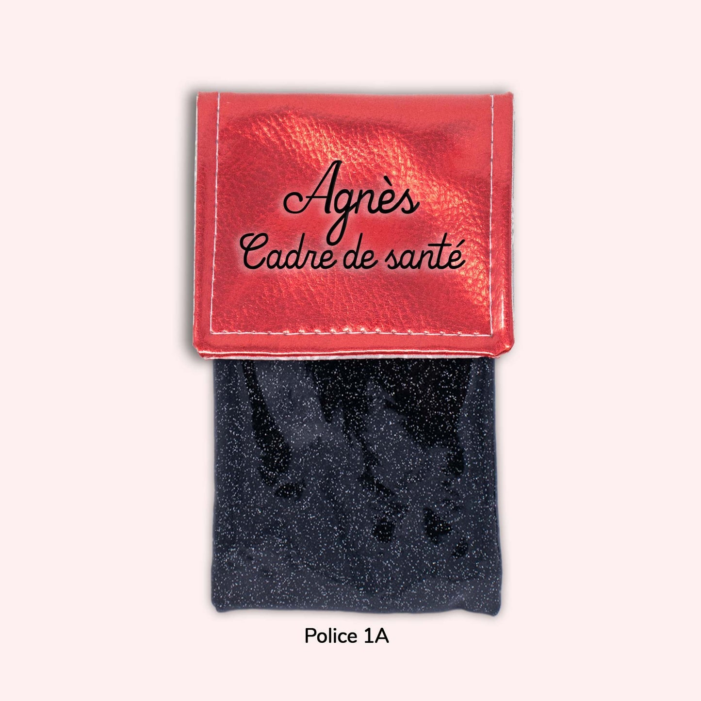 Pochette aimantée Rouge métallisé