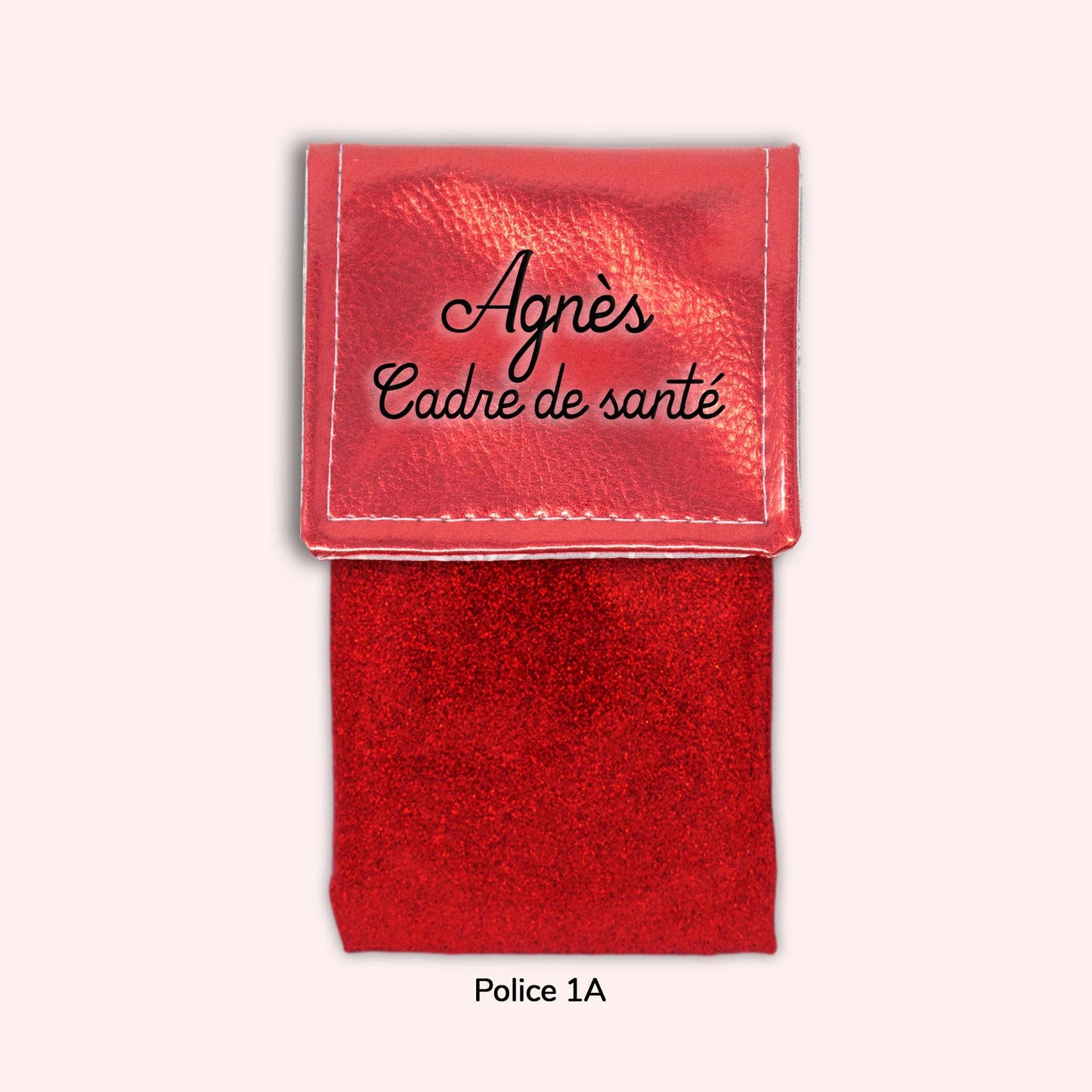 Pochette aimantée Rouge métallisé