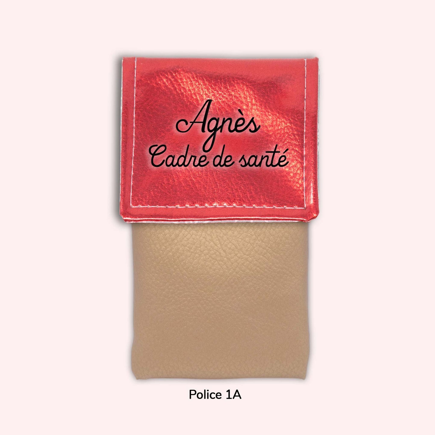 Pochette aimantée Rouge métallisé