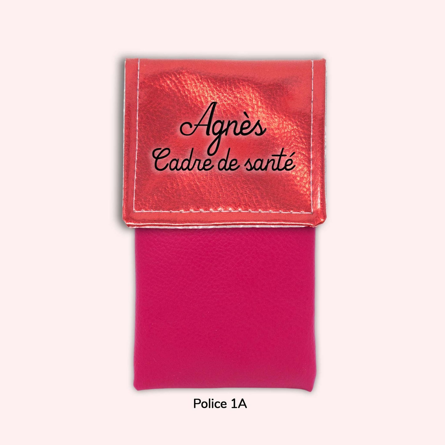 Pochette aimantée Rouge métallisé