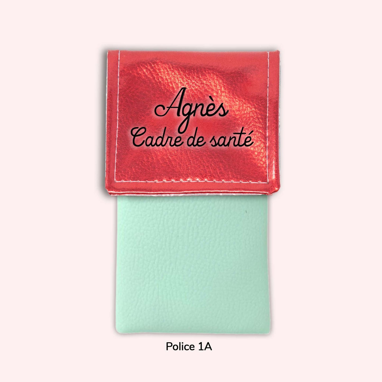 Pochette aimantée Rouge métallisé