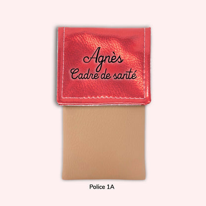 Pochette aimantée Rouge métallisé