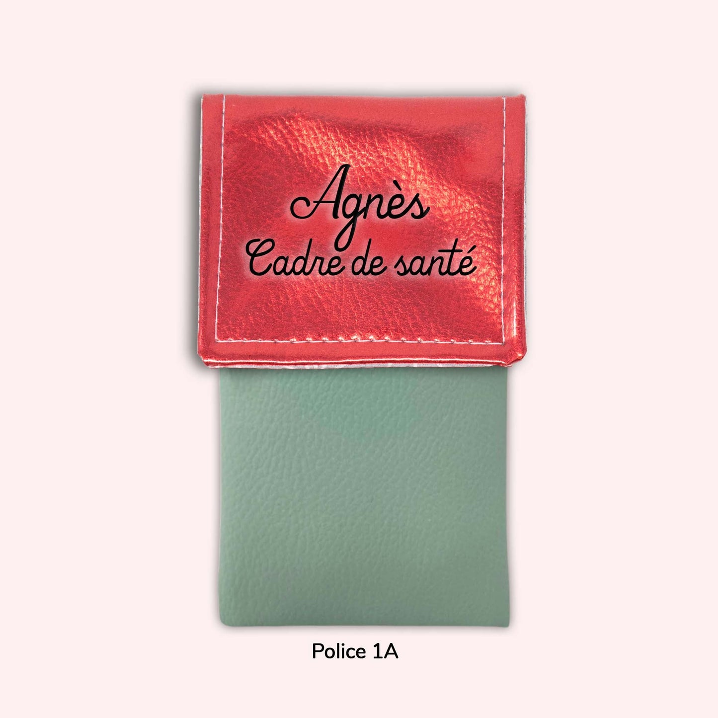 Pochette aimantée Rouge métallisé