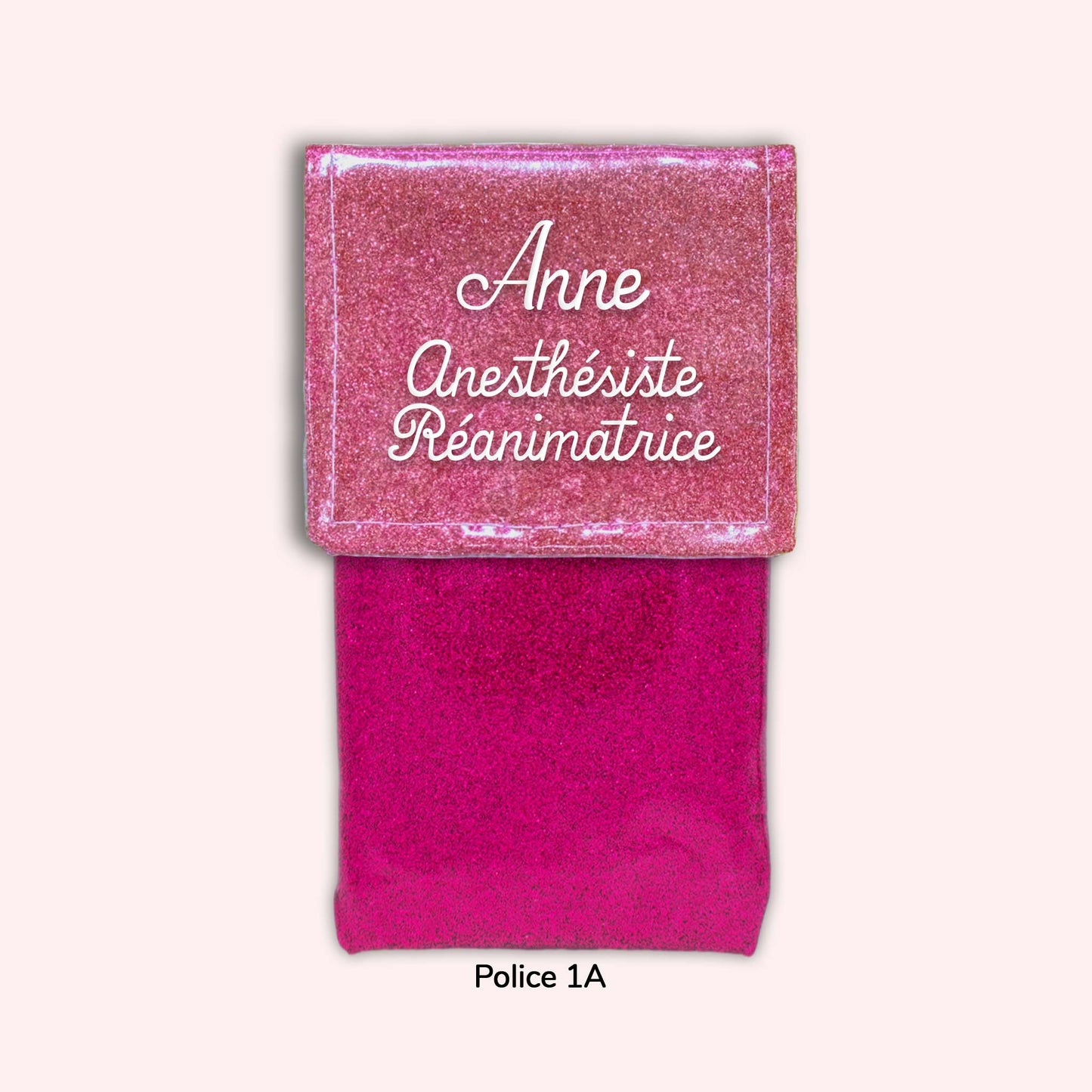 Two-tone flap pouch Old pink Sequin