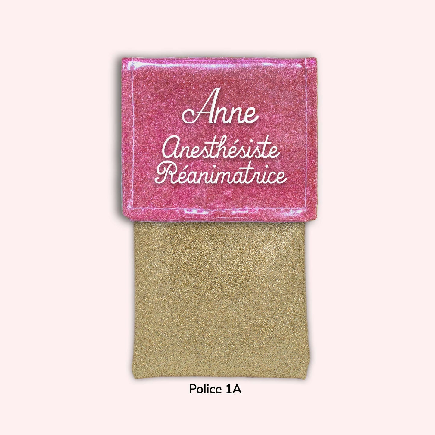 Two-tone flap pouch Old pink Sequin