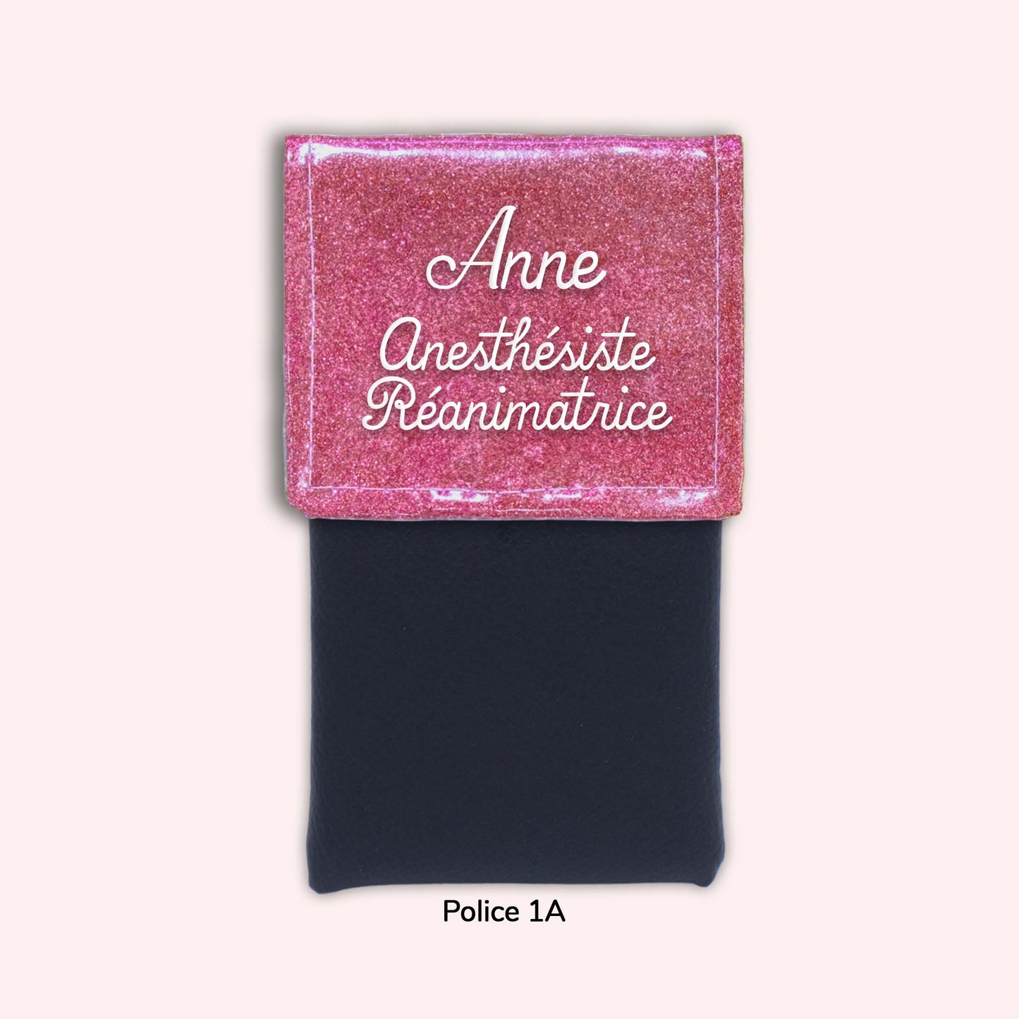 Two-tone flap pouch Old pink Sequin