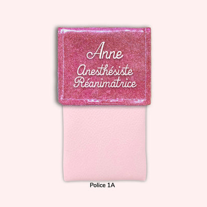 Two-tone flap pouch Old pink Sequin