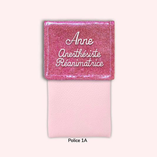 Two-tone flap pouch Old pink Sequin