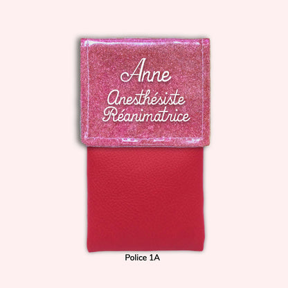 Two-tone flap pouch Old pink Sequin