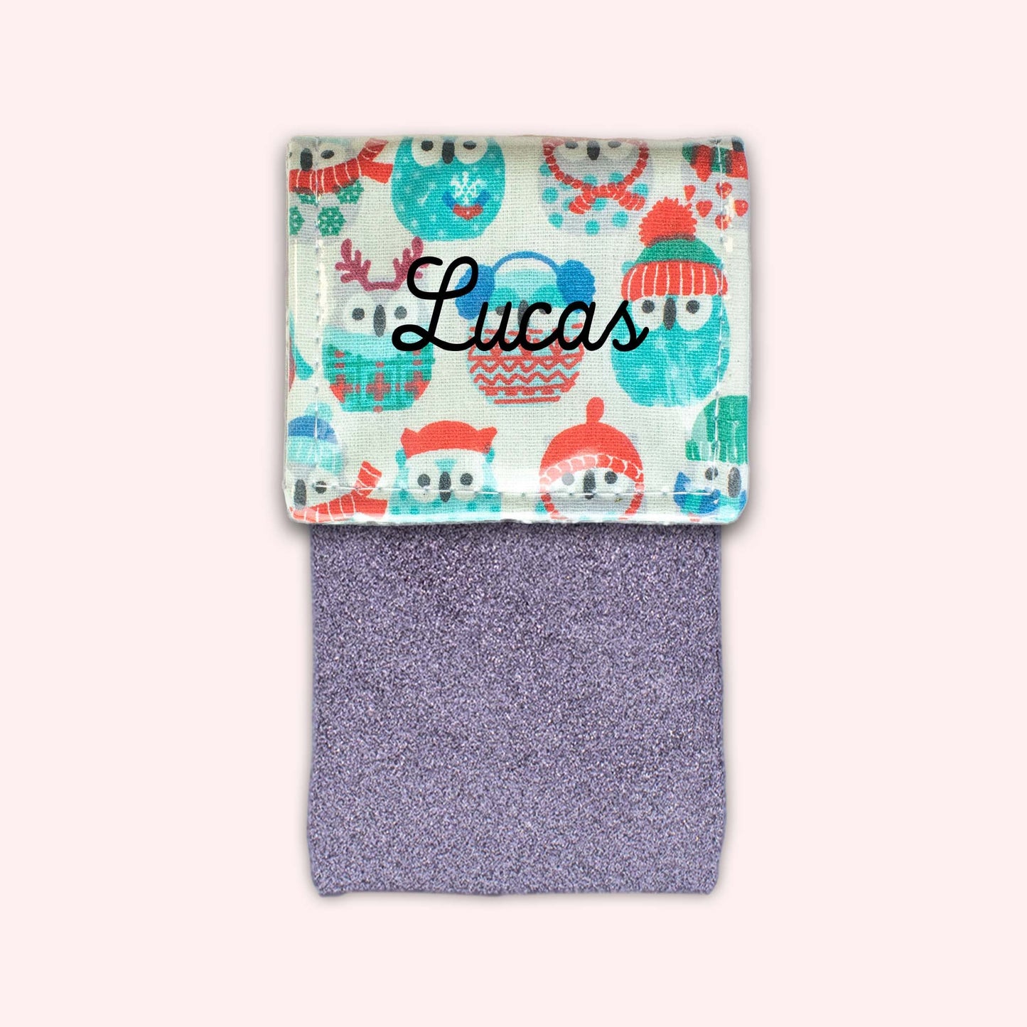 Pochette aimantée Hiboux Menthe Hiver