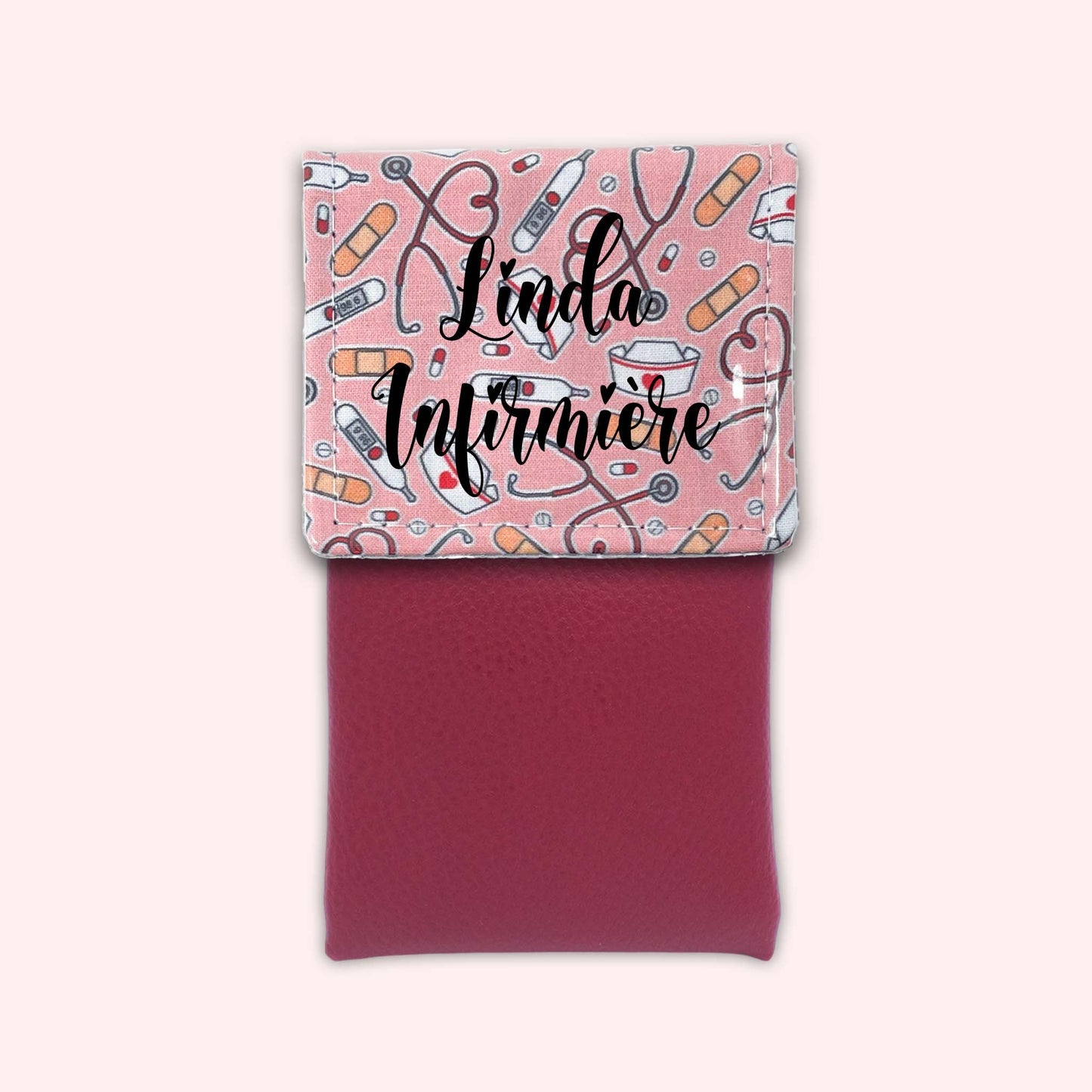 Pochette aimantée Médical Rose pâle