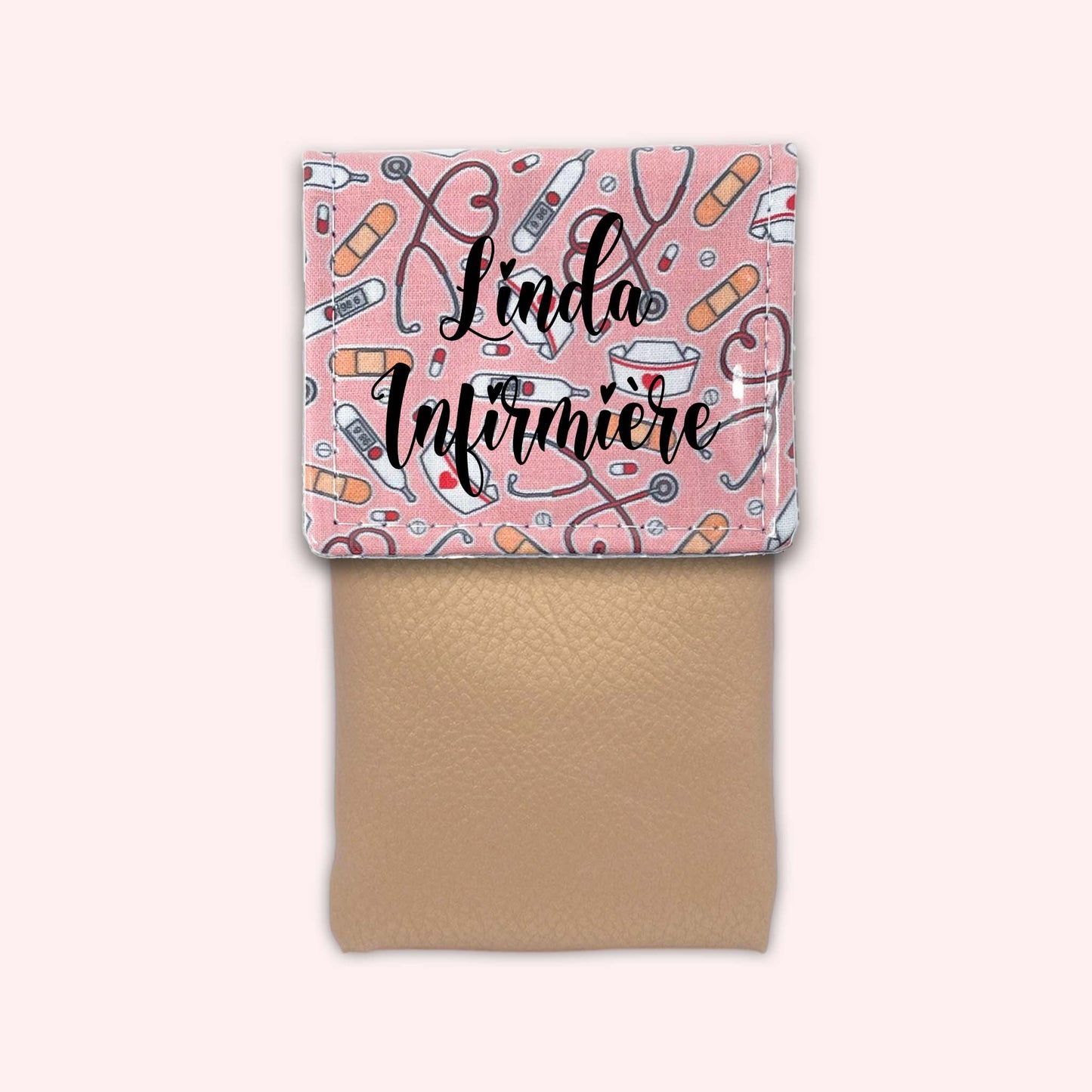 Pochette aimantée Médical Rose pâle