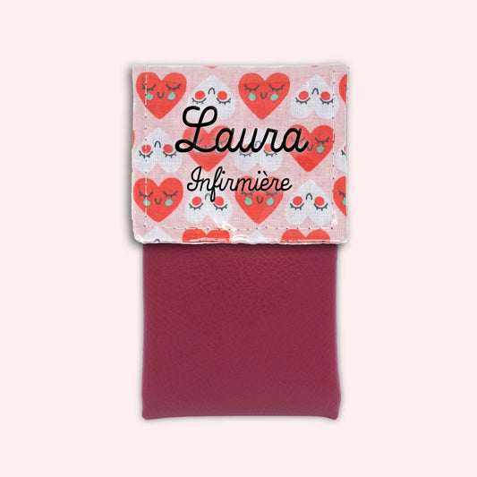 Red and White Hearts Magnetic Pouch