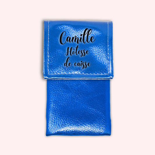 Metallic Blue Magnetic Pouch