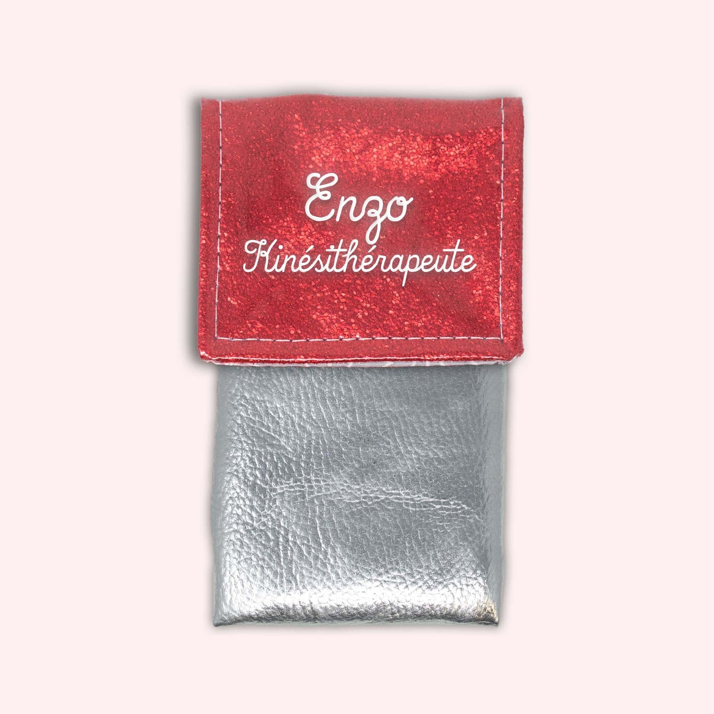 Red sparkle magnetic pouch