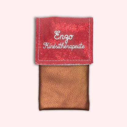 Red sparkle magnetic pouch