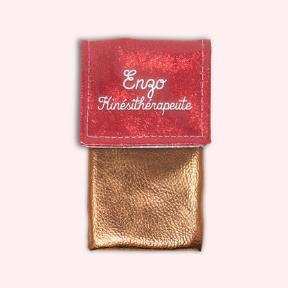 Red sparkle magnetic pouch