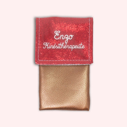 Red sparkle magnetic pouch