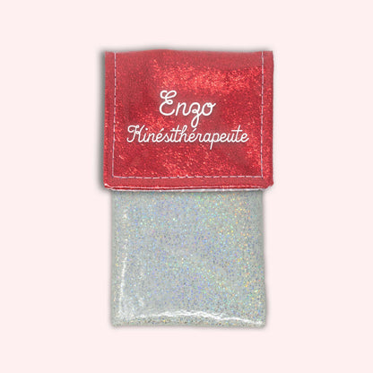 Red sparkle magnetic pouch