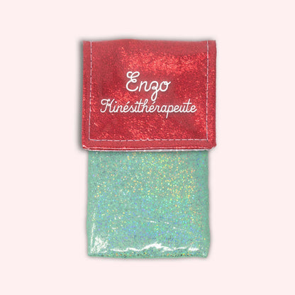 Red sparkle magnetic pouch