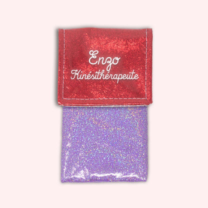 Red sparkle magnetic pouch