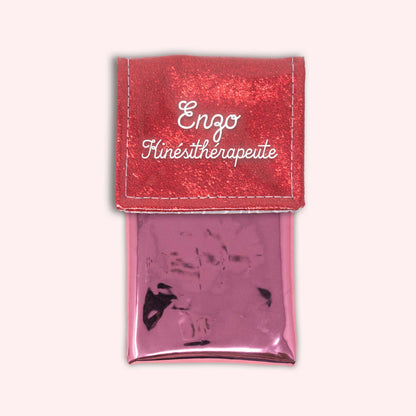 Red sparkle magnetic pouch