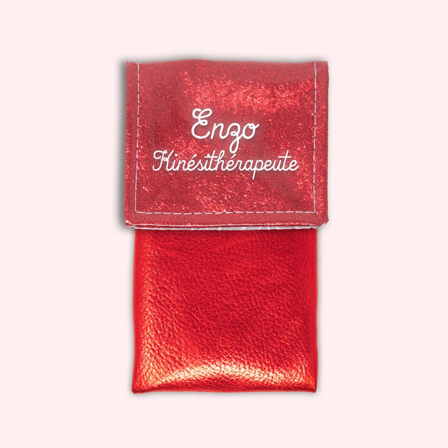 Red sparkle magnetic pouch