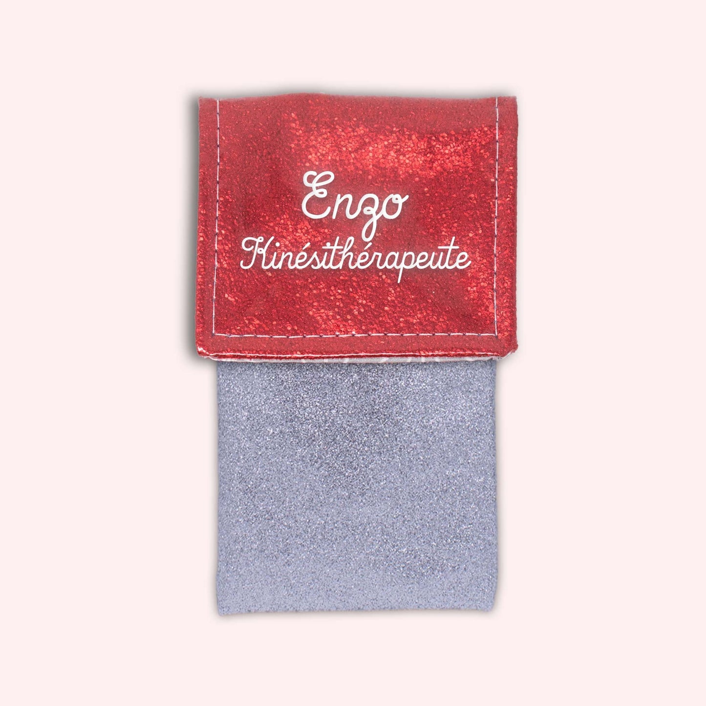 Red sparkle magnetic pouch