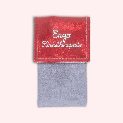 Red sparkle magnetic pouch