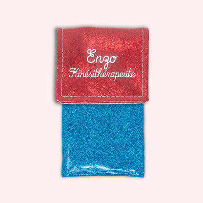 Red sparkle magnetic pouch