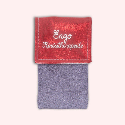 Red sparkle magnetic pouch