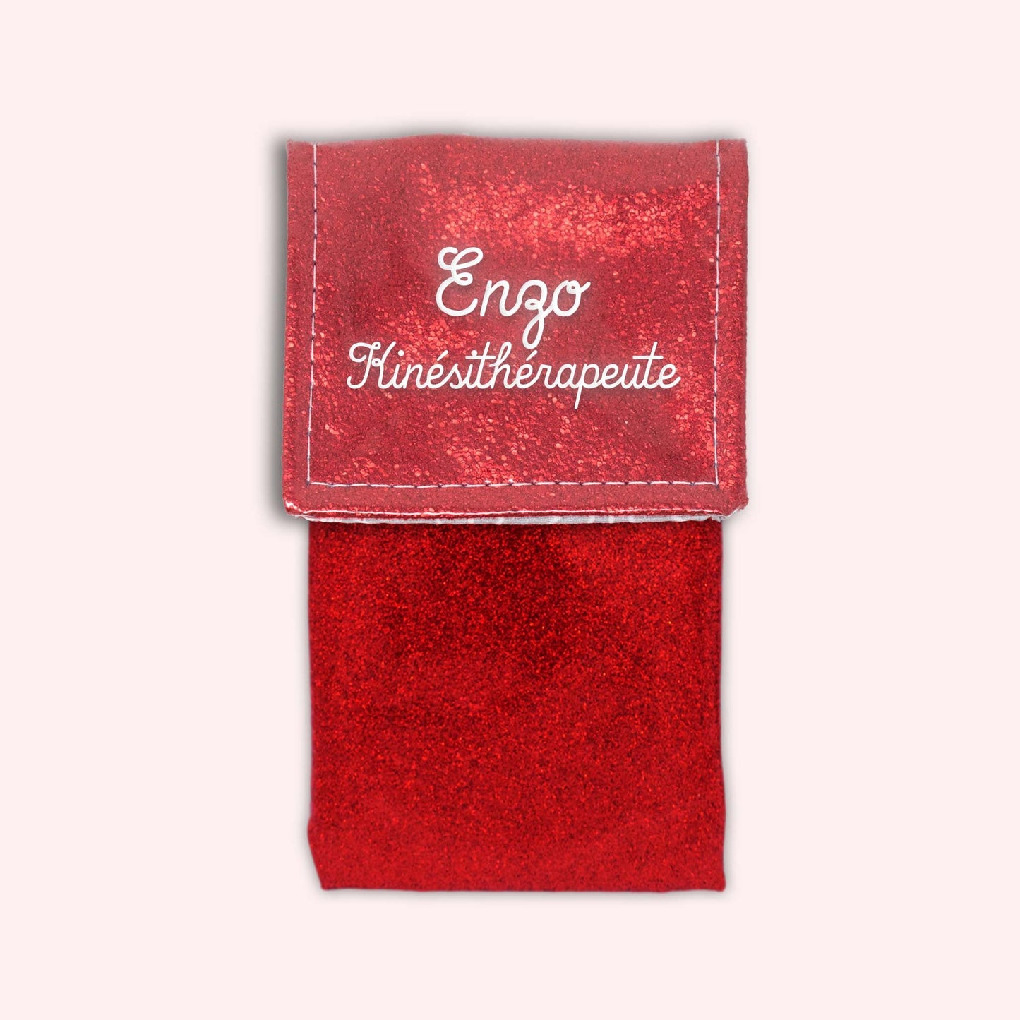 Red sparkle magnetic pouch