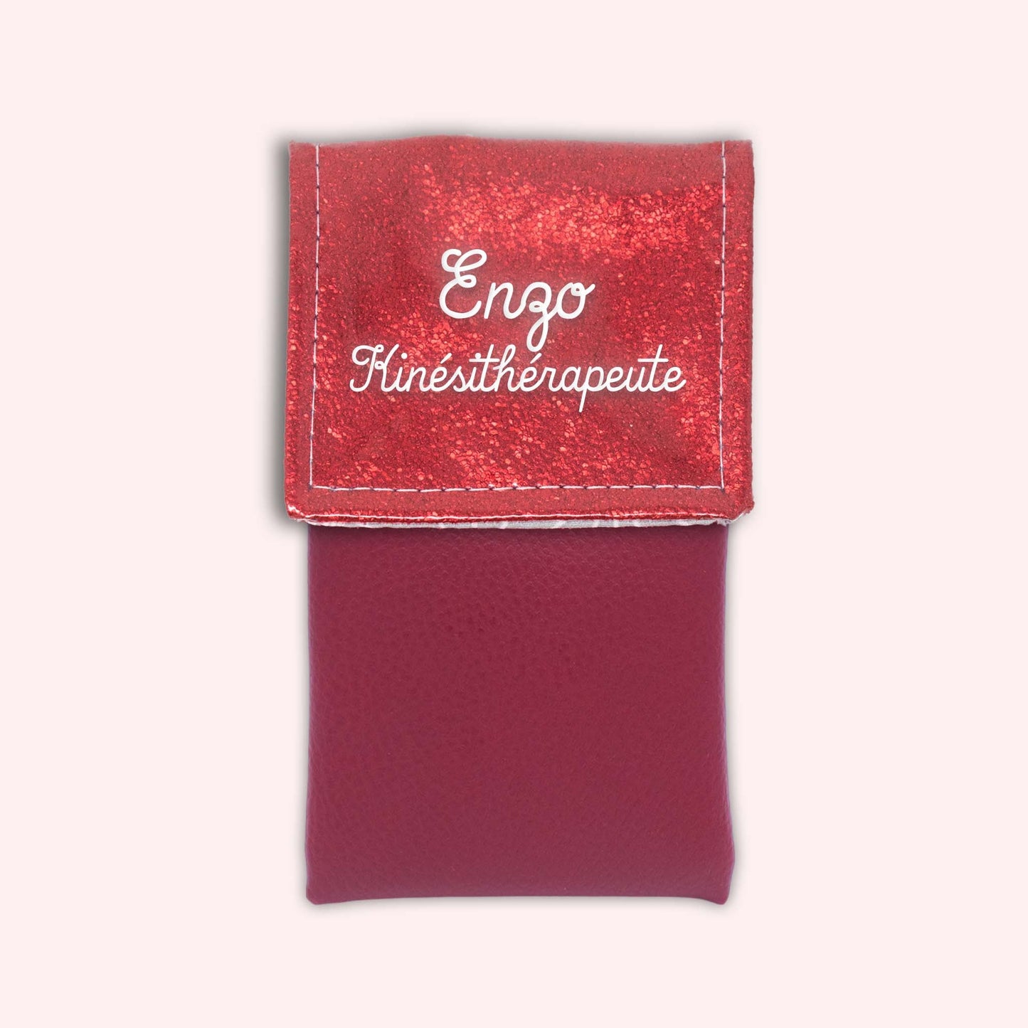 Red sparkle magnetic pouch