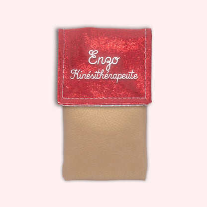 Red sparkle magnetic pouch