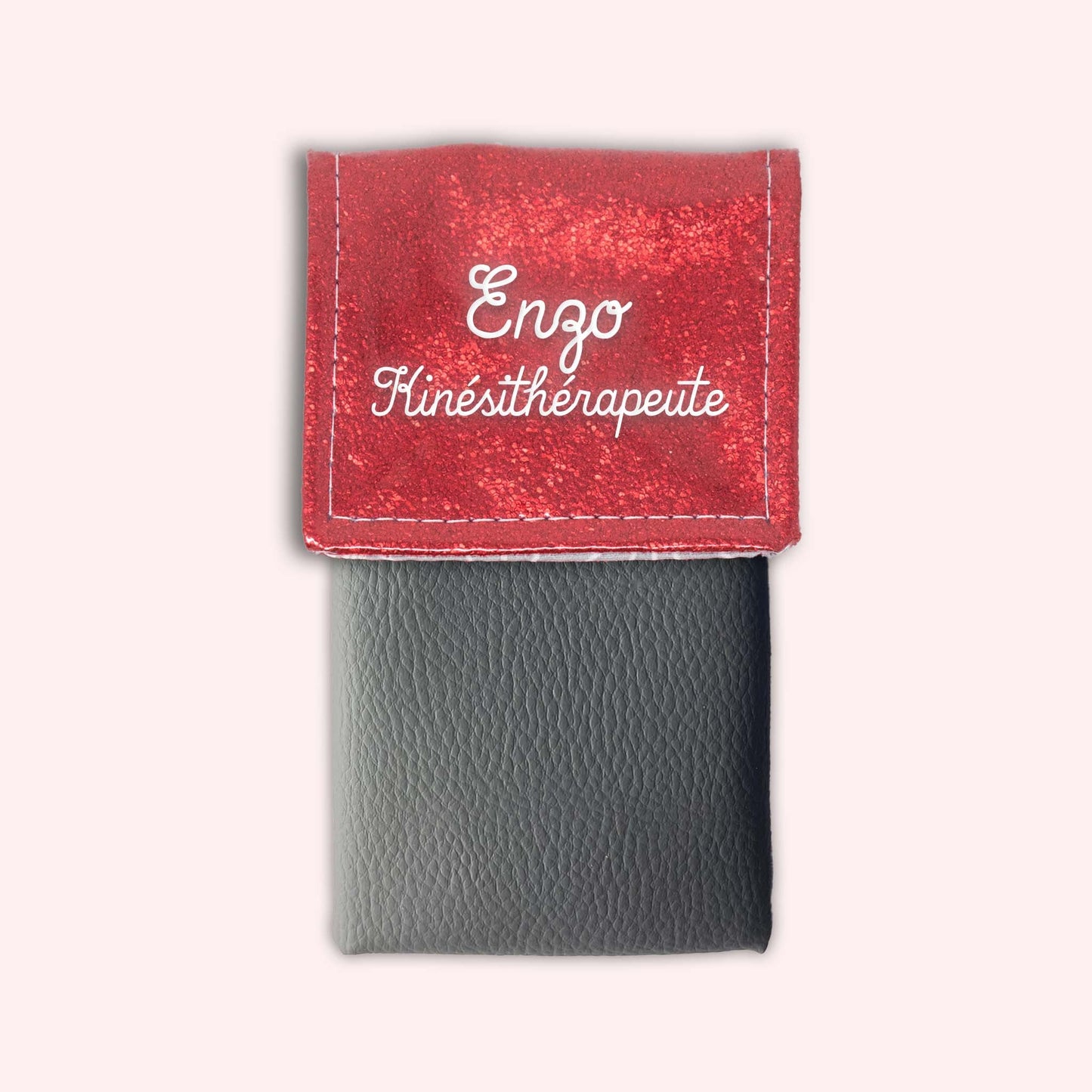 Red sparkle magnetic pouch