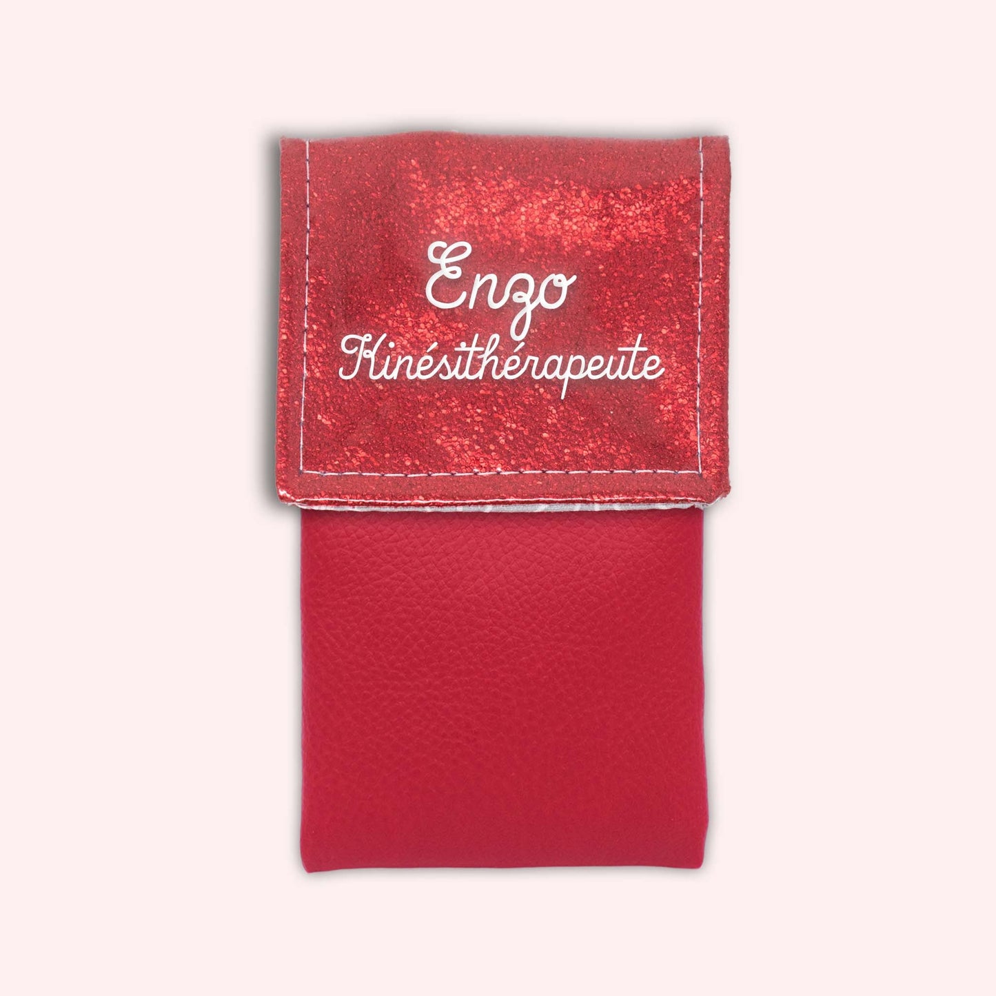 Red sparkle magnetic pouch