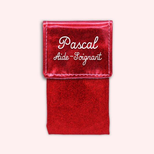 Pochette aimantée Rouge paillette