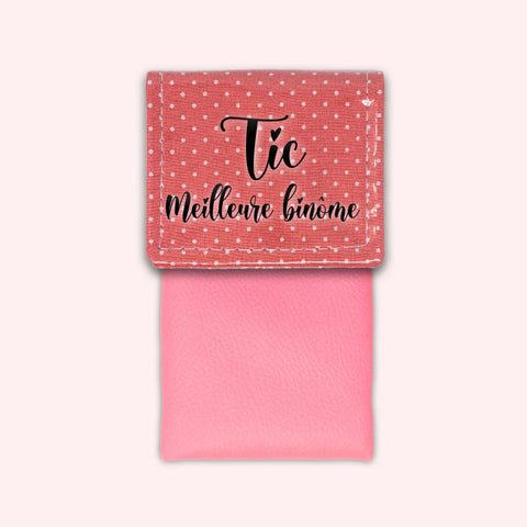 Coral Polka Dots Magnetic Pouch