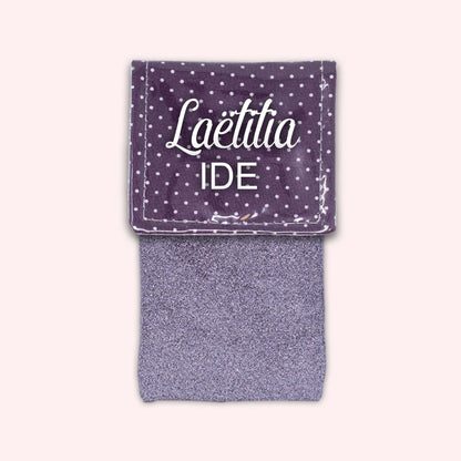 Pochette aimantée Violet Petits Pois