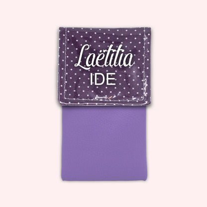 Pochette aimantée Violet Petits Pois