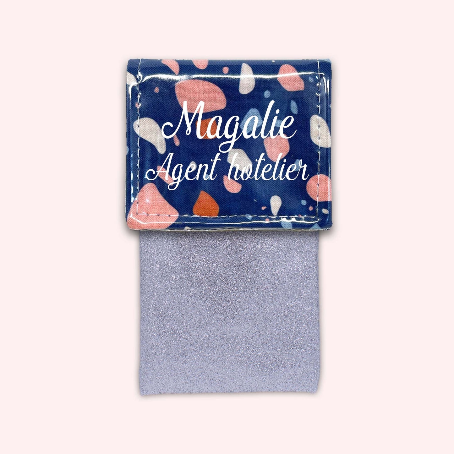 Pochette aimantée Terrazzo Bleu Marine